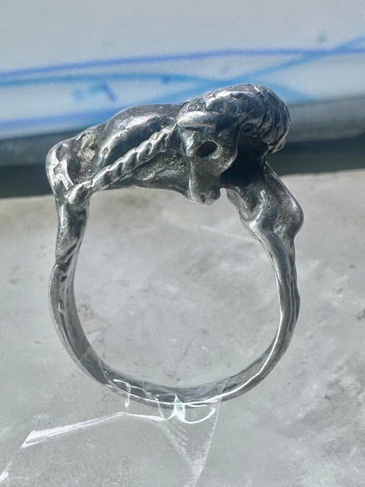 Unicorn Ring by horse band size 7 sterling silver women girls