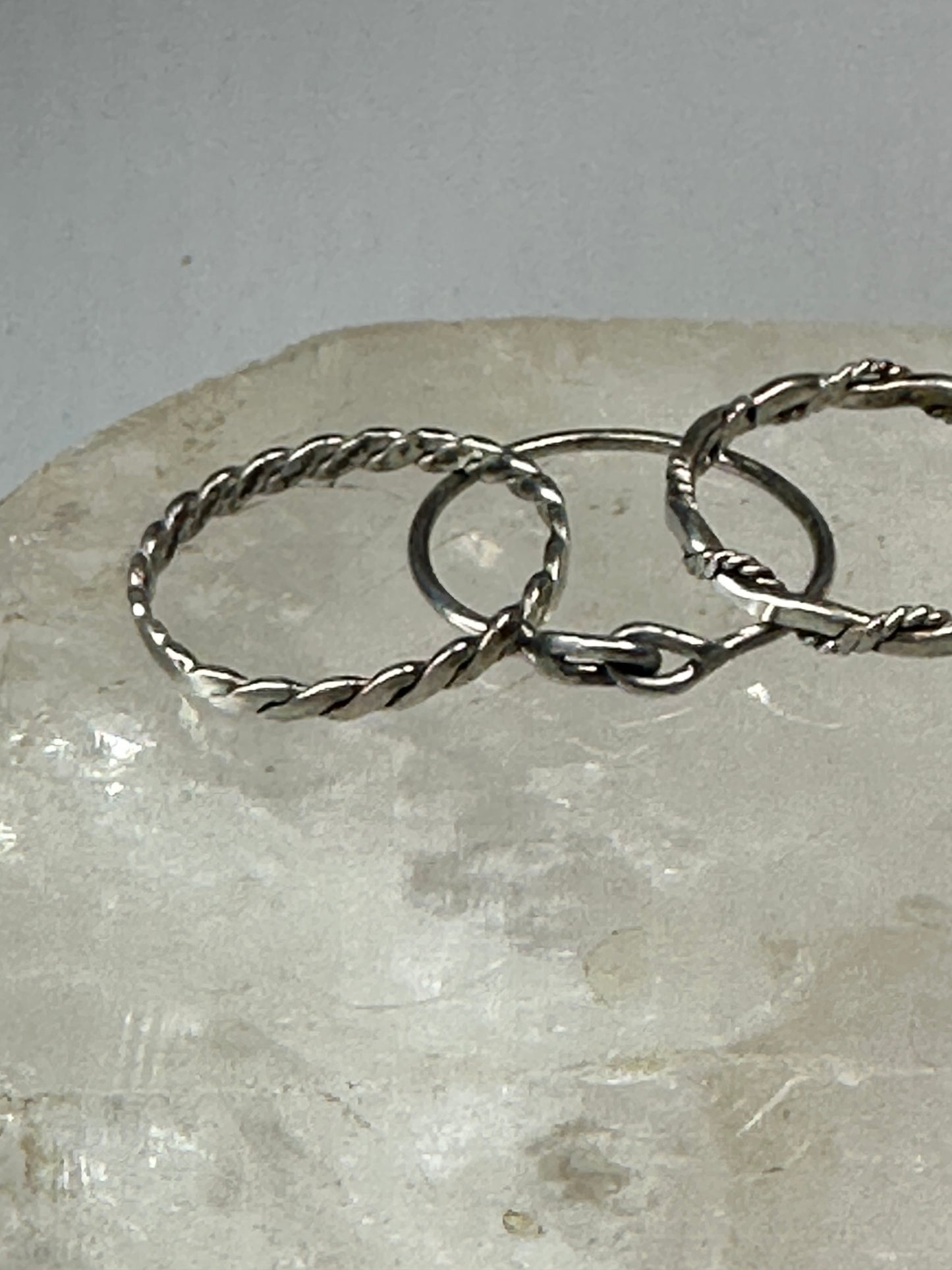 5 Slender ring stacker band size 7 sterling  silver women girls rings bands