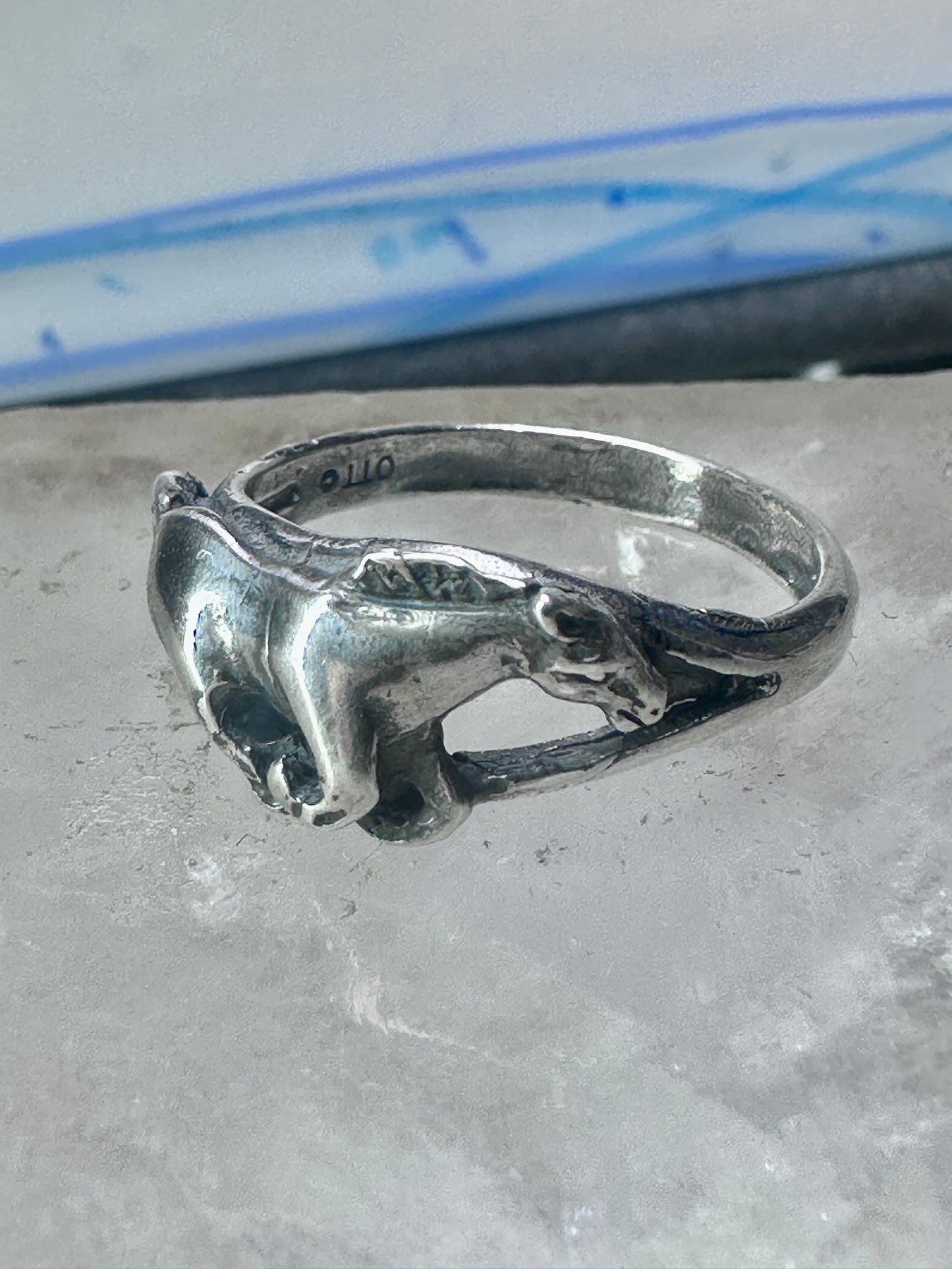 Galloping Horse Ring by Ott band size 8.75 cowgirl sterling silver women girls