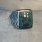Bear Paw ring coral chips turquoise size 10.75 sterling silver women men