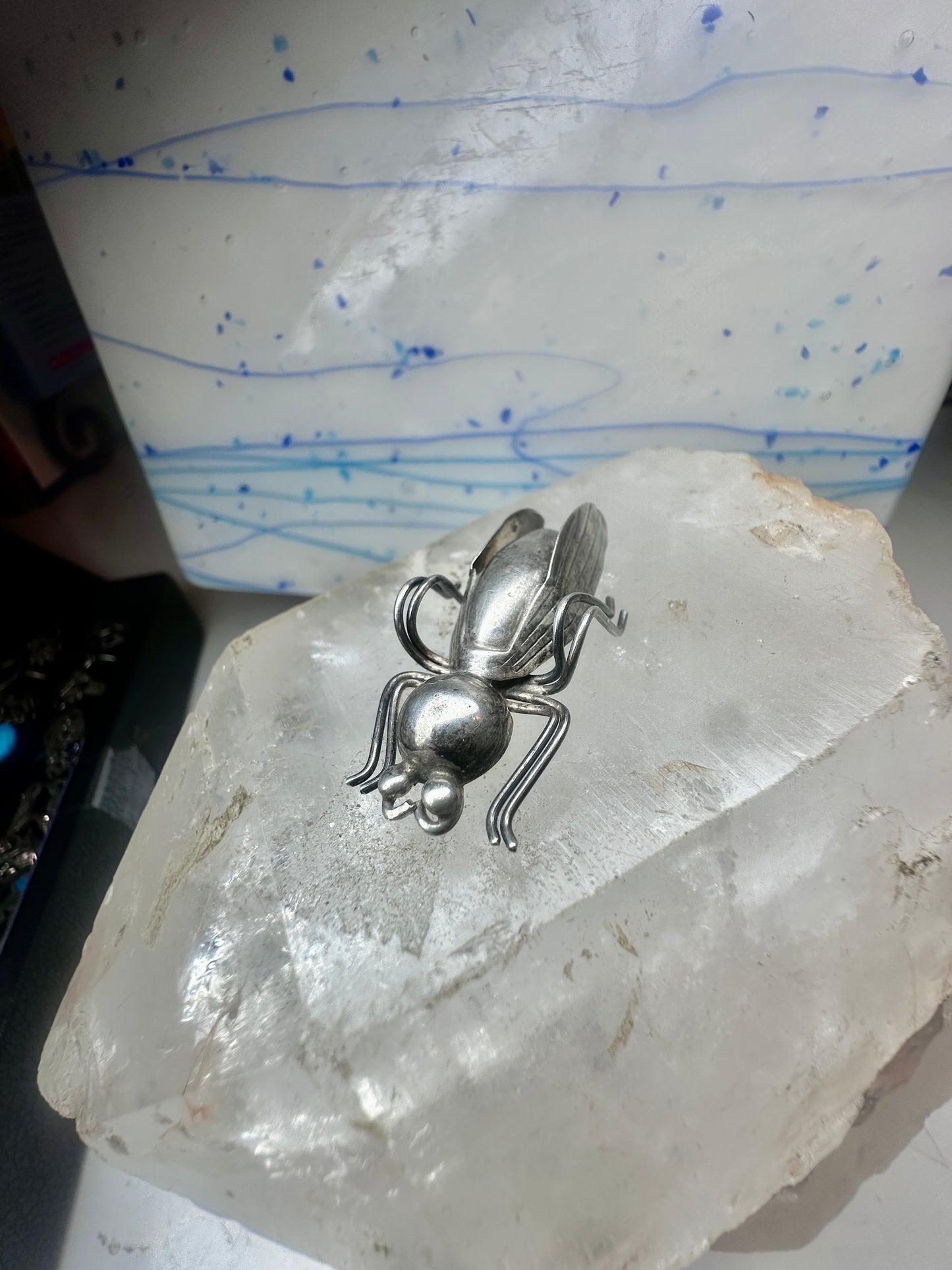 Vintage Taxco Sterling Silver Beetle Pin Mexican Insect Brooch 1 3/4" 6.5g 925