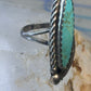 Navajo long turquoise ring feather size 5.5 sterling silver women signed AK