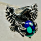 Eagle ring Azurite World band size 10 stars & stripes Patriotic southwest sterling silver women  men