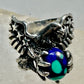 Eagle ring Azurite World band size 10 stars & stripes Patriotic southwest sterling silver women  men