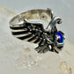 Eagle ring Azurite World band size 10 stars & stripes Patriotic southwest sterling silver women  men