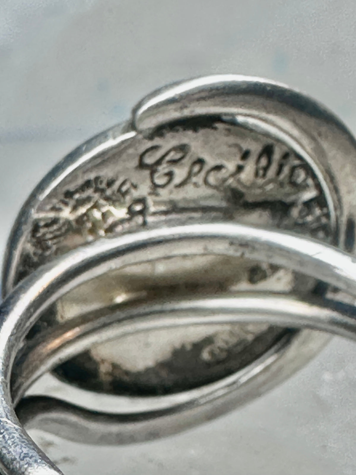Vintage Mexican Sterling Silver Face Mask Ring Inlay Tribal Statement Band Size 8.75 AS IS