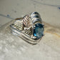 Black Hills Gold ring size 6.75 blue band sterling silver band women