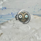 Vintage Mexican Sterling Silver Face Mask Ring Inlay Tribal Statement Band Size 8.7 AS IS