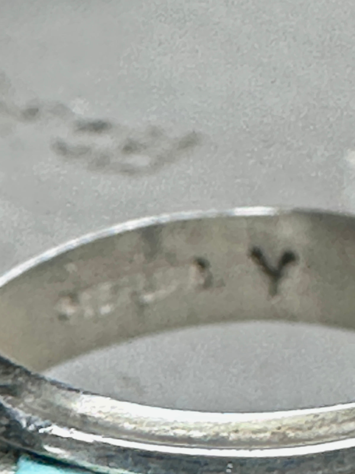 Vintage Sterling Silver Turquoise Inlay Solitaire Ring Cubic Zirconia Size 6 3.5g