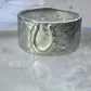 Horseshoe Ring Good Luck band size 9.25 cowboy sterling silver women men
