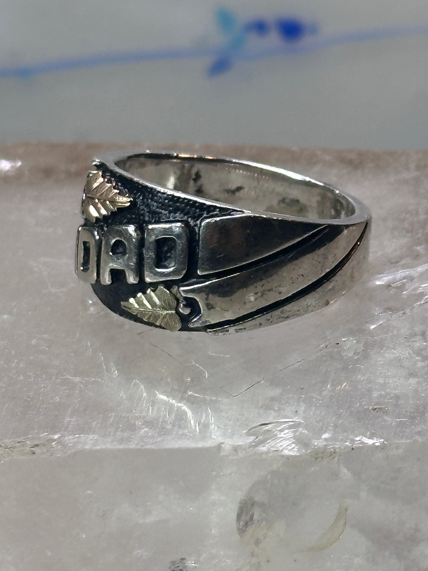 Black Hills Gold ring Dad band Fathers Day leaves size 10.50 sterling silver men