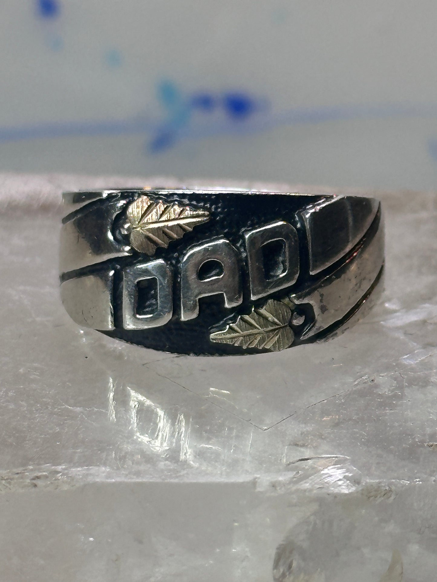 Black Hills Gold ring Dad band Fathers Day leaves size 10.50 sterling silver men