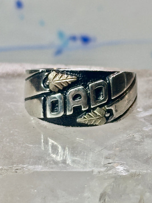 Black Hills Gold ring Dad band Fathers Day leaves size 10.50 sterling silver men