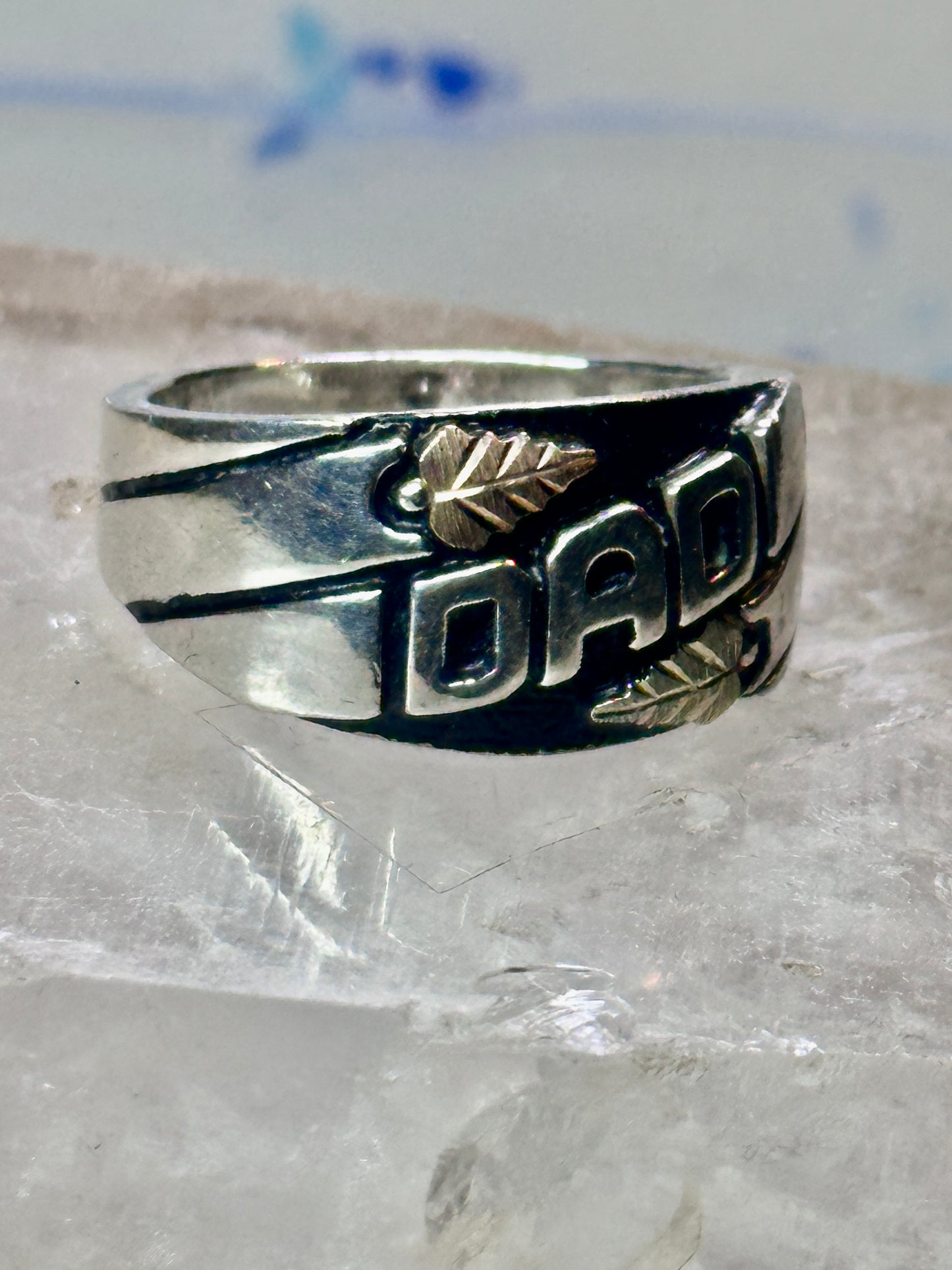 Black Hills Gold ring Dad band Fathers Day leaves size 10.50 sterling silver men