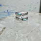 Vintage Sterling Silver Turquoise Inlay Solitaire Ring Cubic Zirconia Size 6 3.5g