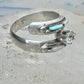 Vintage Sterling Silver Turquoise Inlay Solitaire Ring Cubic Zirconia Size 6 3.5g