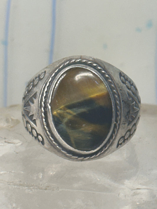 Tiger Eye ring size 10.75 Mexico sterling silver men women&nbsp;