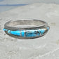 Vintage Sterling Silver Turquoise Channel Inlay Band Ring Southwestern Style Size 8 2.6g