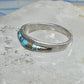 Vintage Sterling Silver Turquoise Channel Inlay Band Ring Southwestern Style Size 8 2.6g