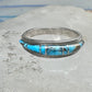Vintage Sterling Silver Turquoise Channel Inlay Band Ring Southwestern Style Size 8 2.6g