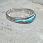 Vintage Sterling Silver Turquoise Channel Inlay Band Ring Southwestern Style Size 8 2.6g
