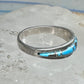 Vintage Sterling Silver Turquoise Channel Inlay Band Ring Southwestern Style Size 8 2.6g