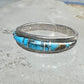 Vintage Sterling Silver Turquoise Channel Inlay Band Ring Southwestern Style Size 8 2.6g