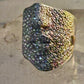 Face ring figurative multi pave CZ band rose gold over sterling silver size 9.75 women