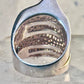Face ring figurative multi pave CZ band rose gold over sterling silver size 9.75 women