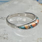 Vintage Sterling Silver Mosaic Turquoise Spiny Oyster Inlay Band Ring Size 8 2.4g