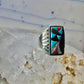 Zuni Cobblestone Ring Turquoise coral size 11.25 sterling silver sign R. G. & T