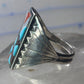 Zuni Cobblestone Ring Turquoise coral size 11.25 sterling silver sign R. G. & T