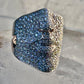 Face ring figurative multi pave CZ band rose gold over sterling silver size 9.75 women