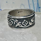 Floral ring flower band size 6.75 sterling silver women