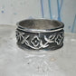 Floral ring flower band size 6.75 sterling silver women