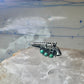 Gun ring turquoise southwestern band size 8.75 sterling silver women