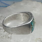 Vintage Sterling Silver Turquoise Chip Inlay Southwestern Band Ring Size 9 7.9g