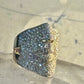 Face ring figurative multi pave CZ band rose gold over sterling silver size 9.75 women