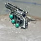 Gun ring turquoise southwestern band size 8.75 sterling silver women