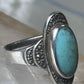 Turquoise ring Marcasites boho size 7.75 sterling silver women
