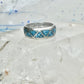 Vintage Sterling Silver Turquoise Chip Geometric Inlay Band Ring Size 11 7.6g