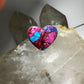 Heart ring Mohave Turquoise Love Valentine size 8 adj sterling silver women