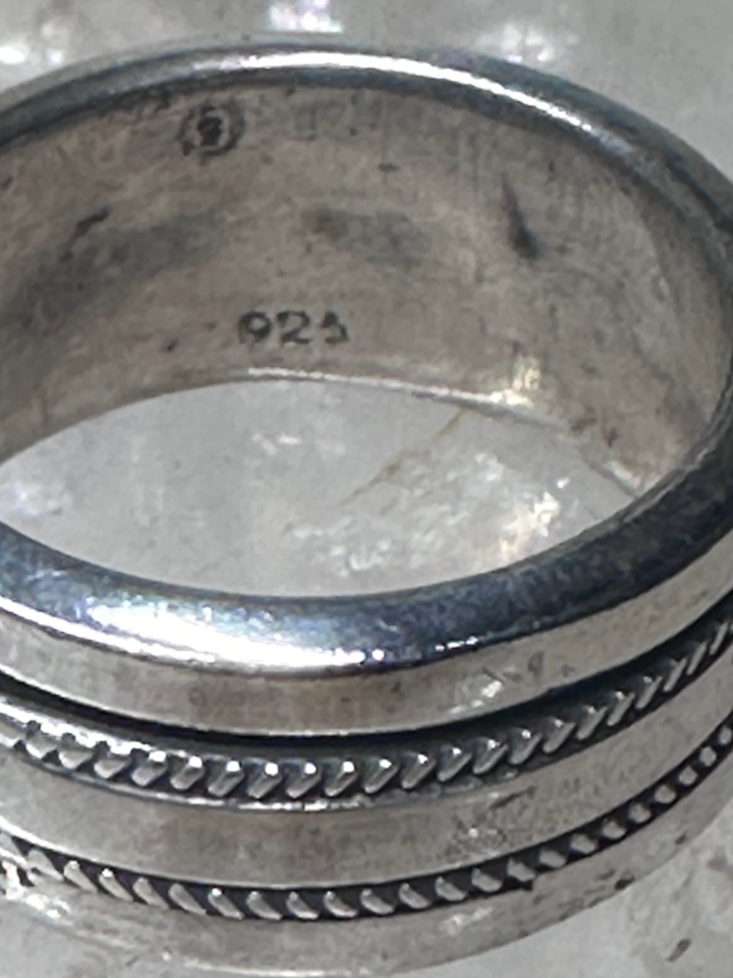 Spinner ring size 7.25 spinner biker band sterling silver women