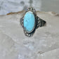 Turquoise ring Marcasites boho size 7.75 sterling silver women