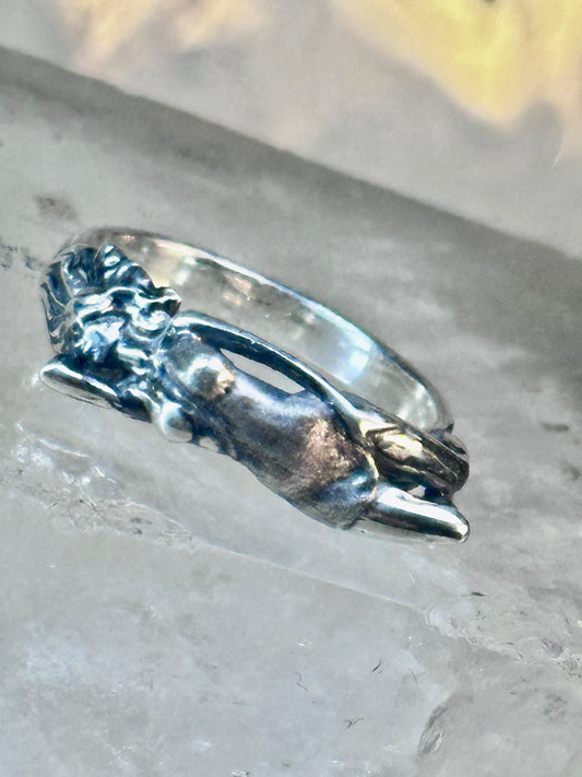 Lady ring women nude band sterling silver size 7.5 women
