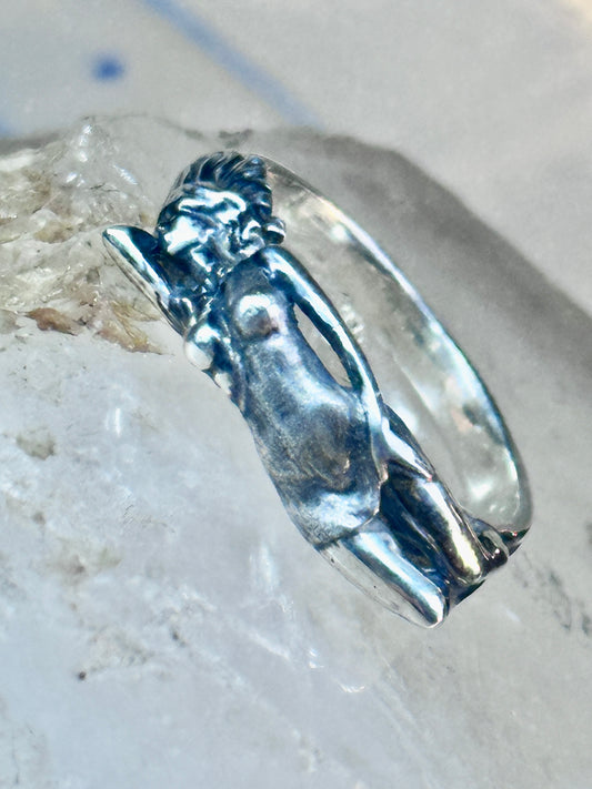 Lady ring women nude band sterling silver size 7.5 women