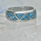 Vintage Sterling Silver Turquoise Chip Geometric Inlay Band Ring Size 11 7.6g