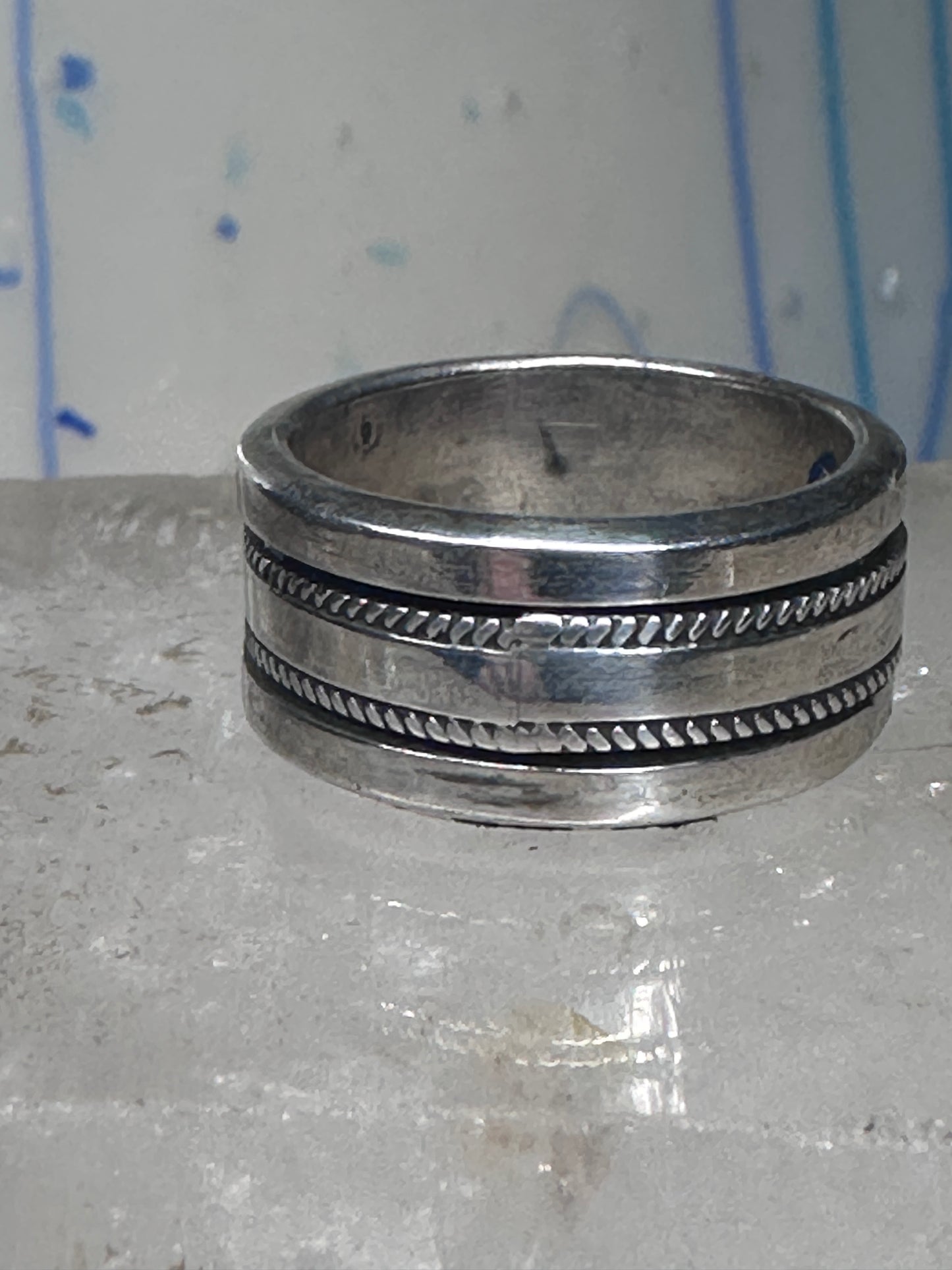 Spinner ring size 7.25 spinner biker band sterling silver women