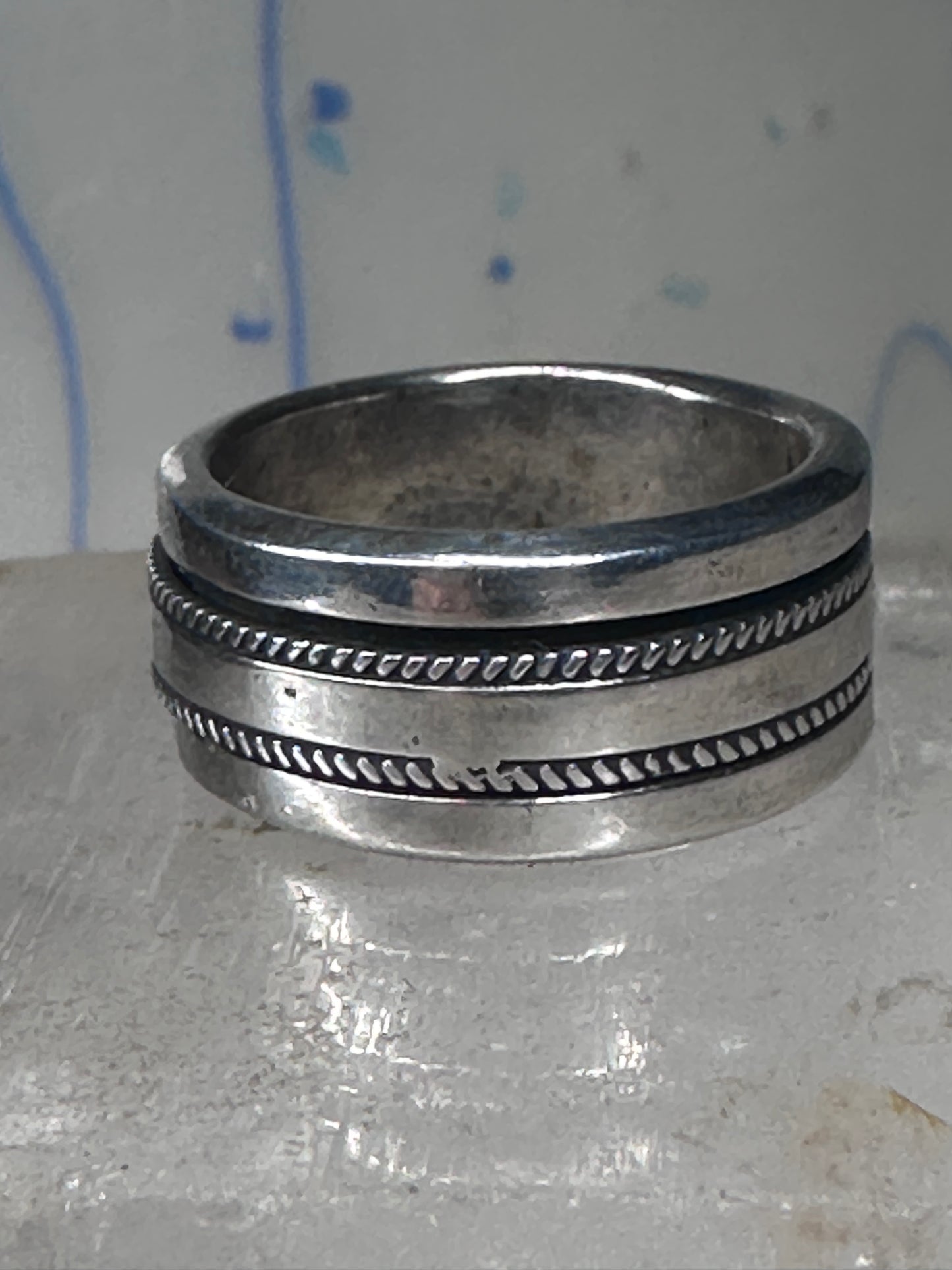 Spinner ring size 7.25 spinner biker band sterling silver women