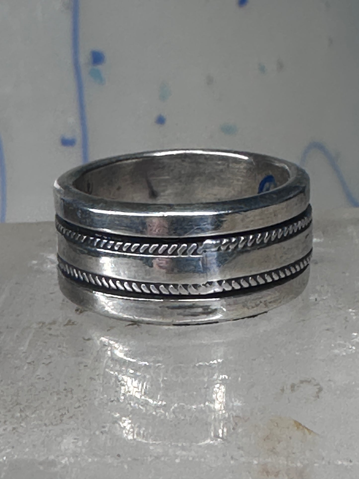Spinner ring size 7.25 spinner biker band sterling silver women